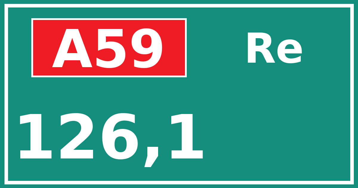 Hectometerbord A59 126,1 zijde Re