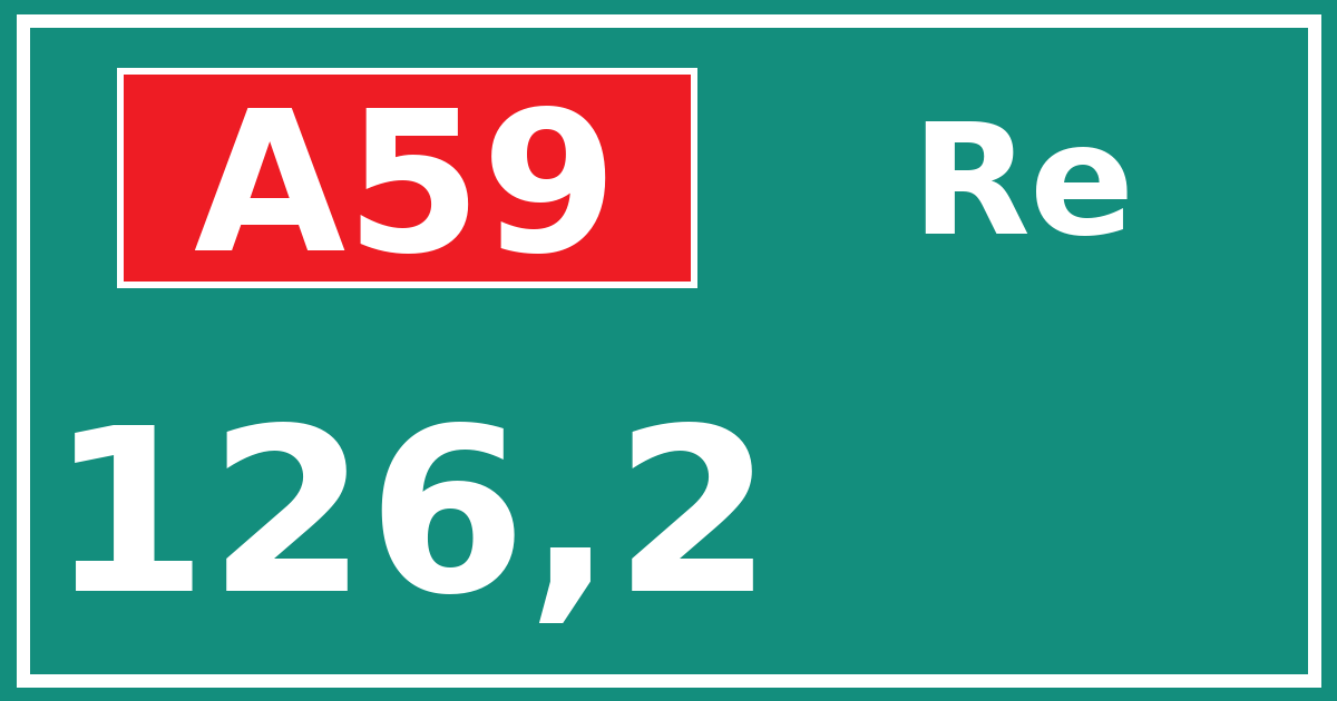 Hectometerbord A59 126,2 zijde Re