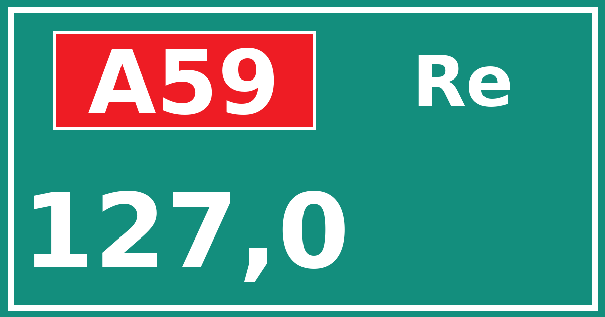 Hectometerbord A59 127,0 zijde Re