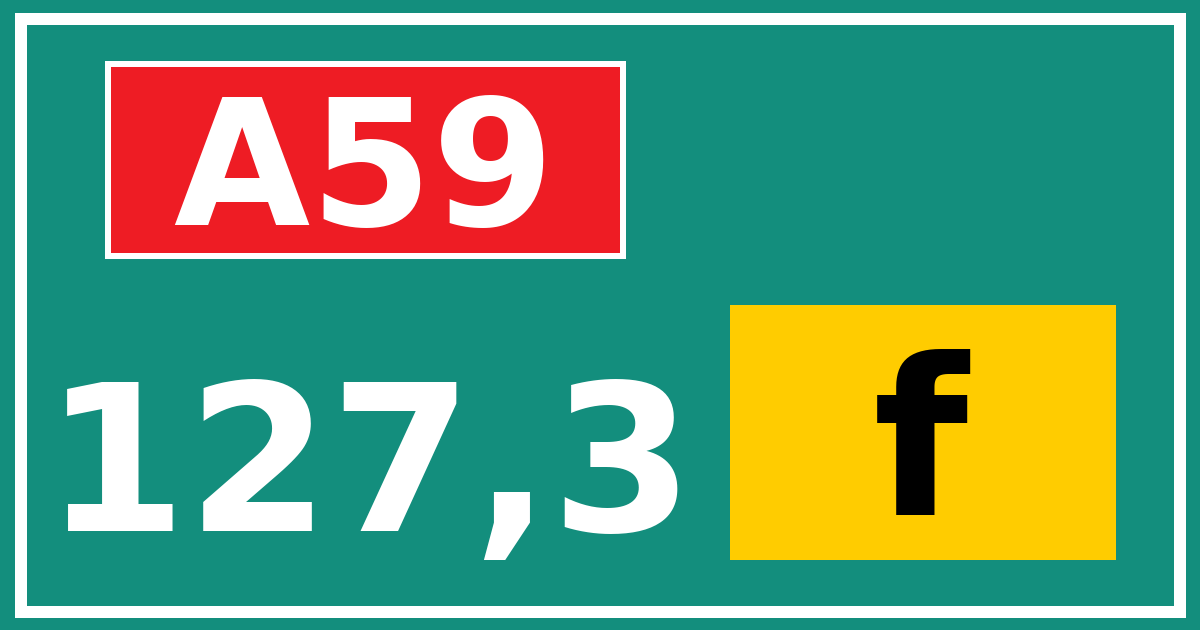 Hectometerbord A59 127,3 letter f