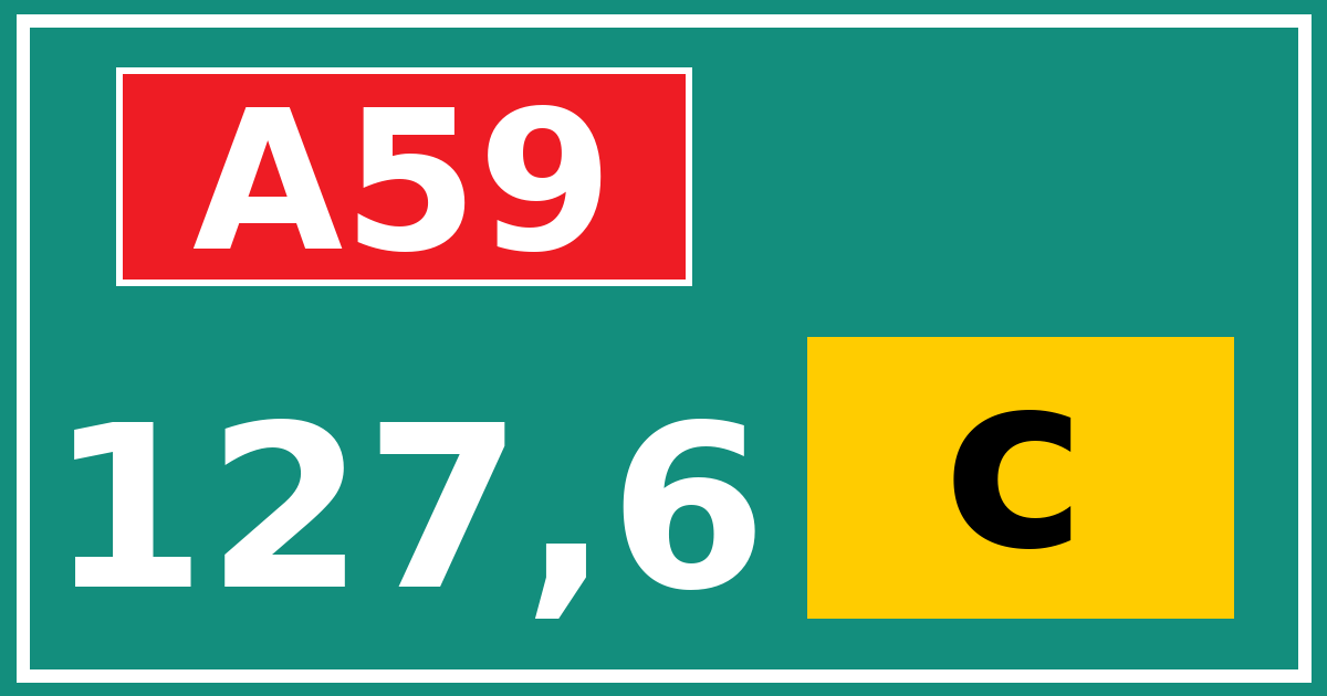 Hectometerbord A59 127,6 letter c