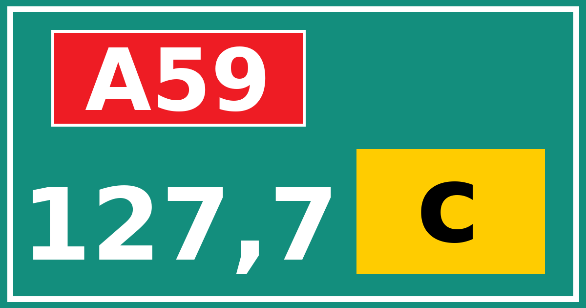 Hectometerbord A59 127,7 letter c