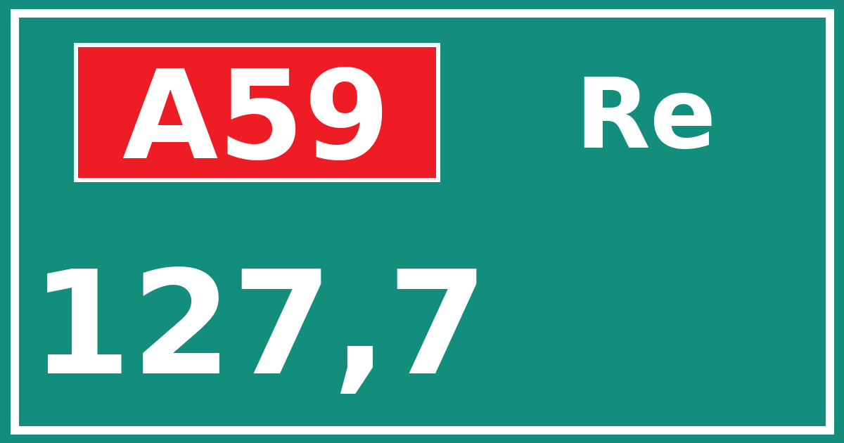 Hectometerbord A59 127,7 zijde Re