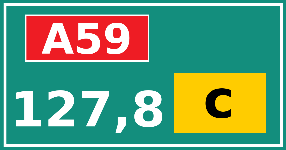 Hectometerbord A59 127,8 letter c