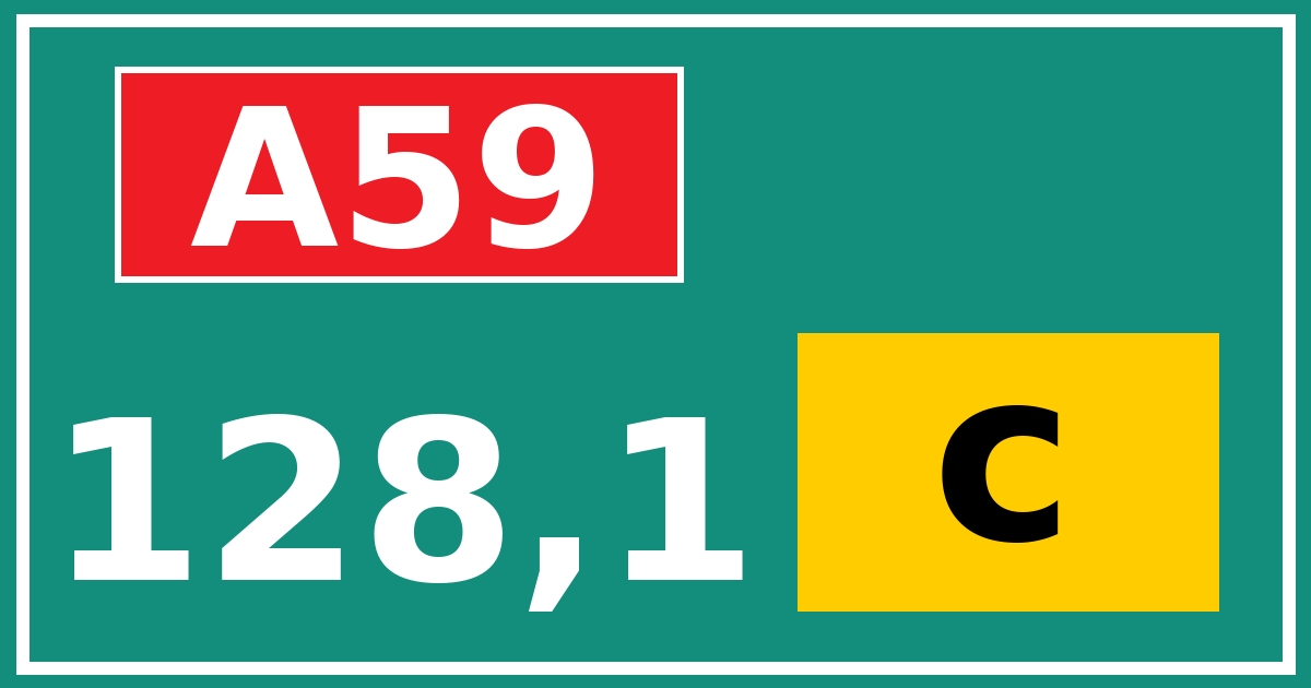 Hectometerbord A59 128,1 letter c