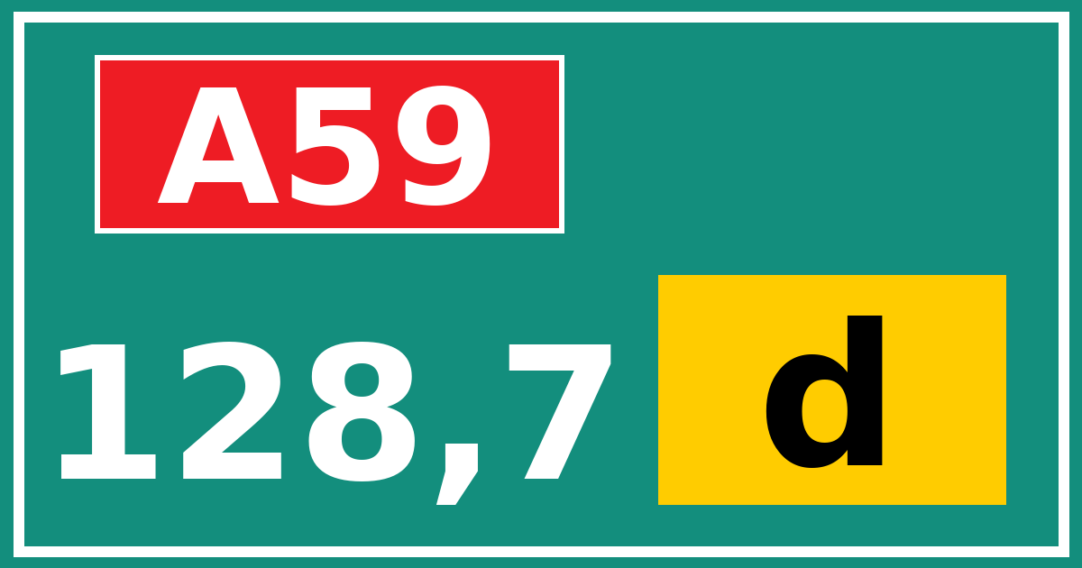 Hectometerbord A59 128,7 letter d