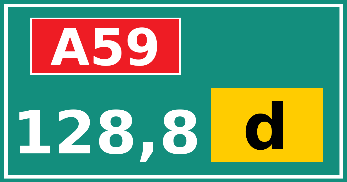 Hectometerbord A59 128,8 letter d
