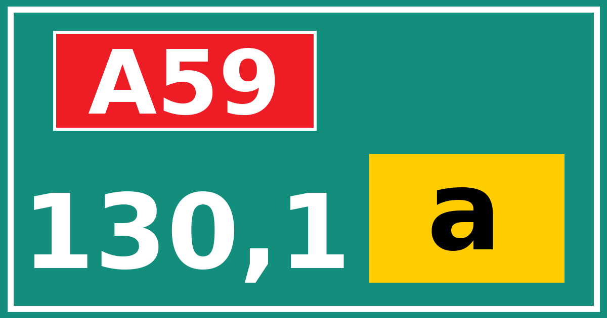 Hectometerbord A59 130,1 letter a