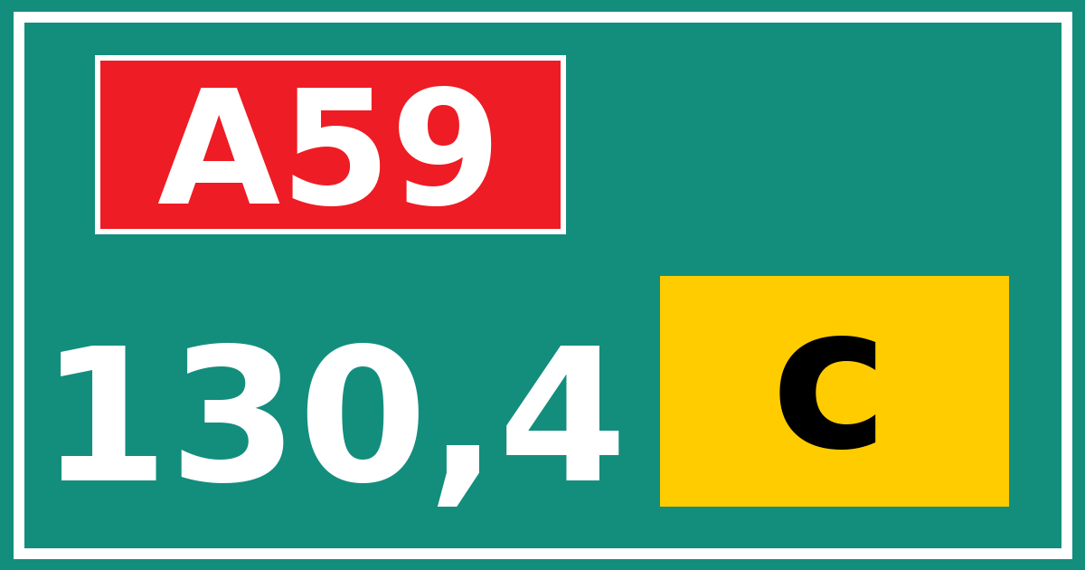 Hectometerbord A59 130,4 letter c