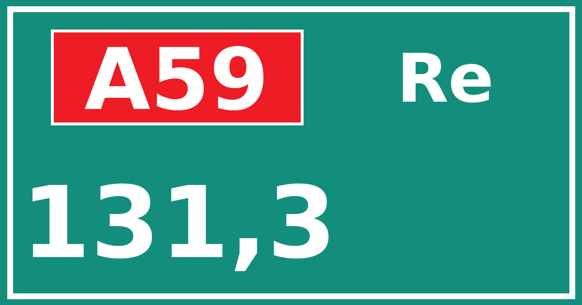 Hectometerbord A59 131,3 zijde Re