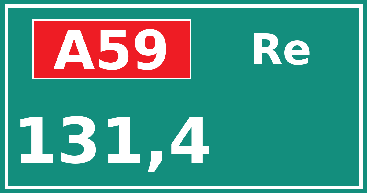 Hectometerbord A59 131,4 zijde Re