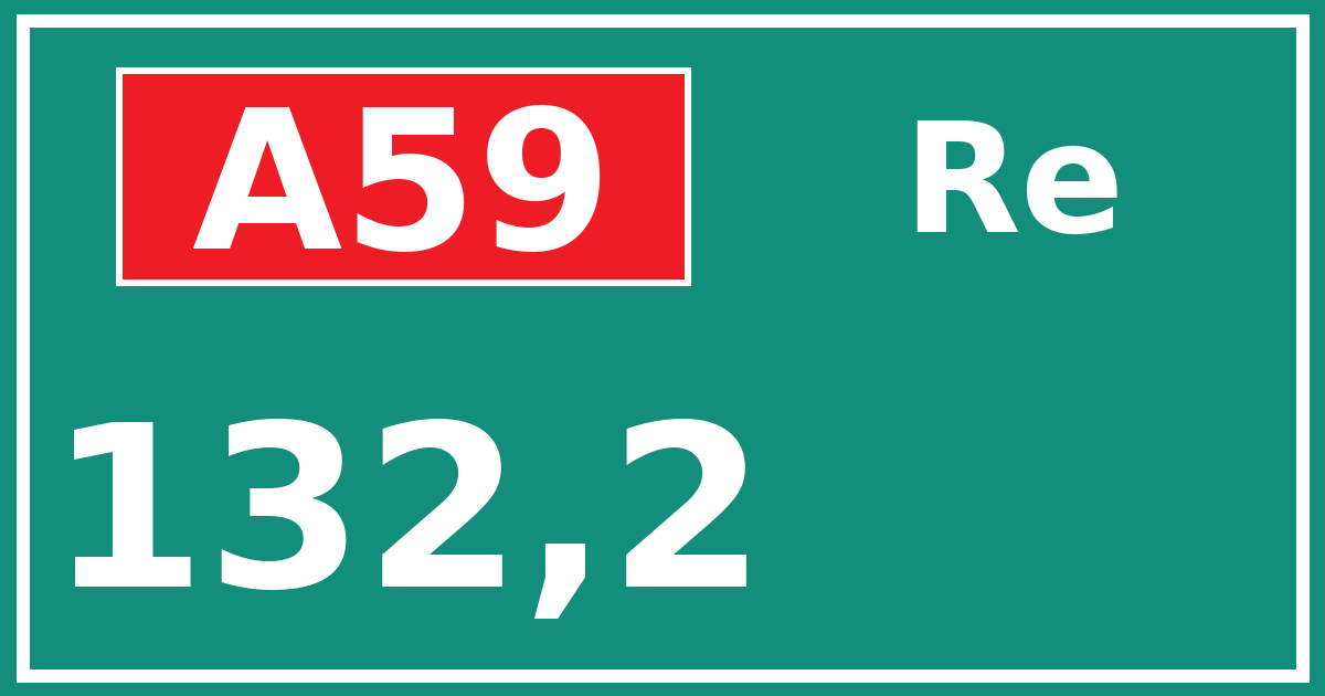 Hectometerbord A59 132,2 zijde Re