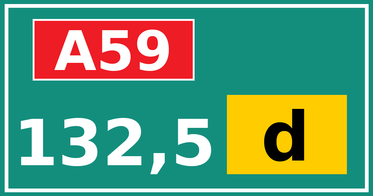 Hectometerbord A59 132,5 letter d
