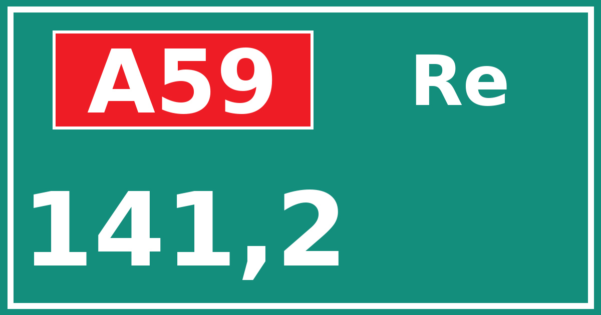 Hectometerbord A59 141,2 zijde Re