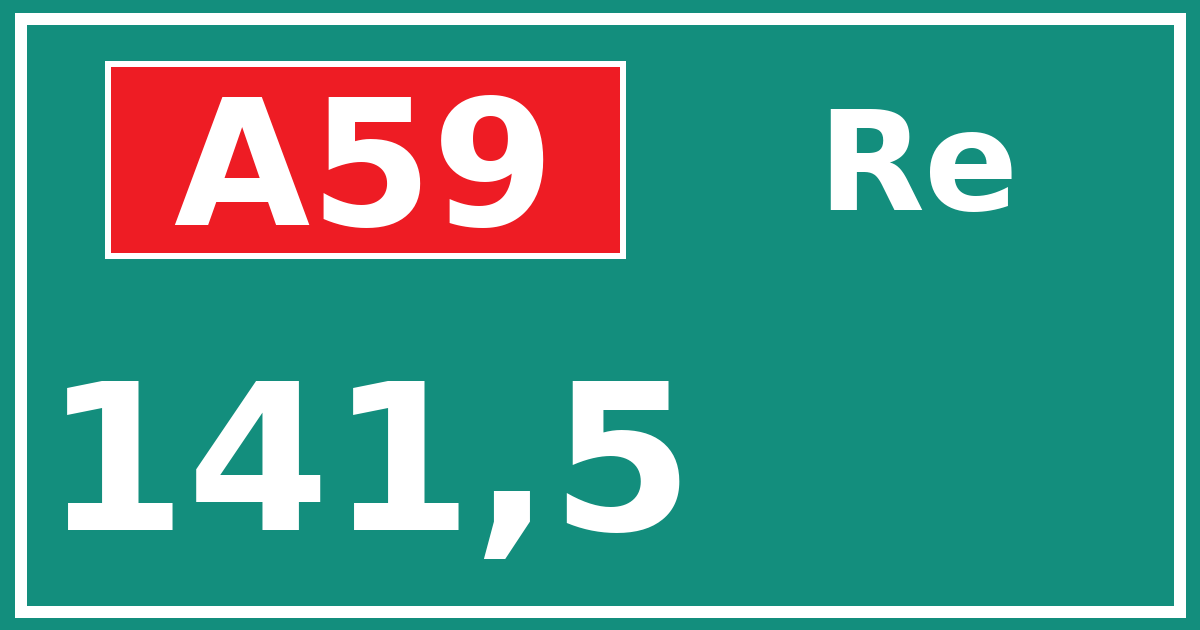 Hectometerbord A59 141,5 zijde Re