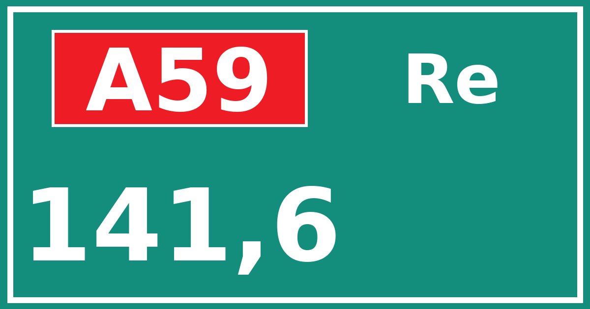 Hectometerbord A59 141,6 zijde Re
