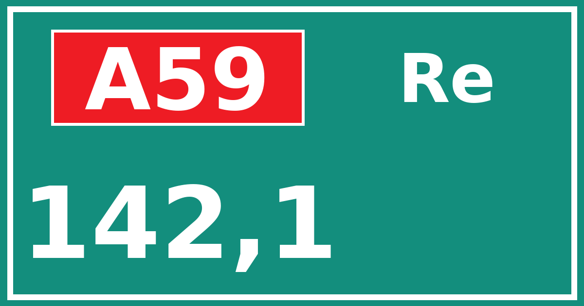 Hectometerbord A59 142,1 zijde Re