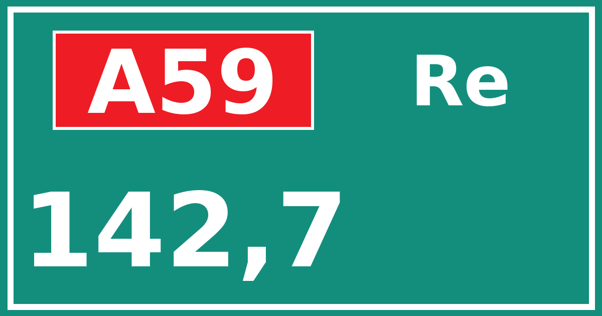 Hectometerbord A59 142,7 zijde Re