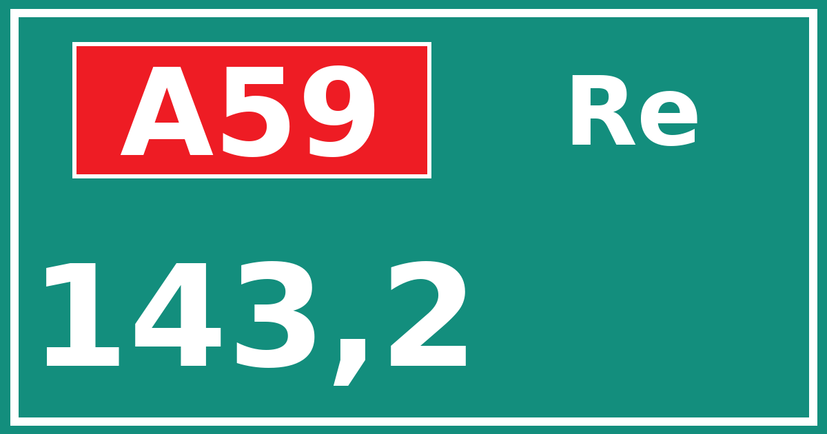 Hectometerbord A59 143,2 zijde Re