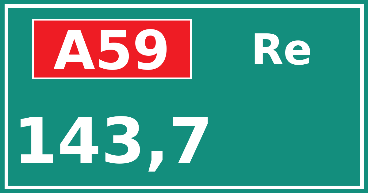 Hectometerbord A59 143,7 zijde Re