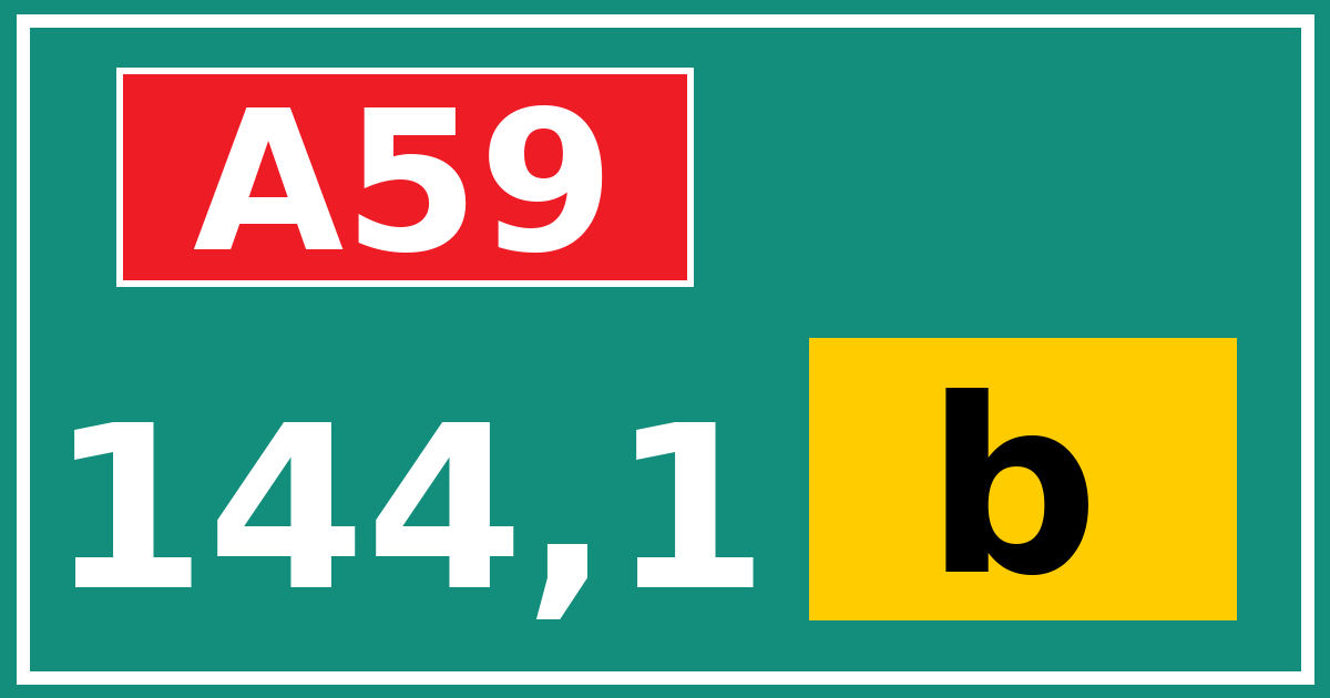 Hectometerbord A59 144,1 letter b