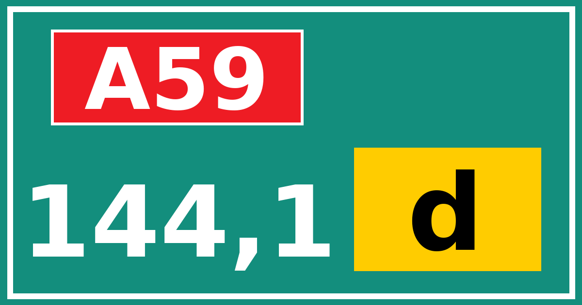 Hectometerbord A59 144,1 letter d