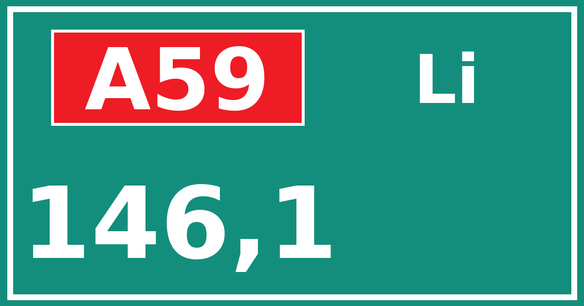 Hectometerbord A59 146,1 zijde Li
