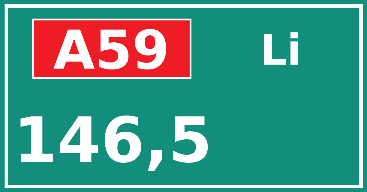 Hectometerbord A59 146,5 zijde Li