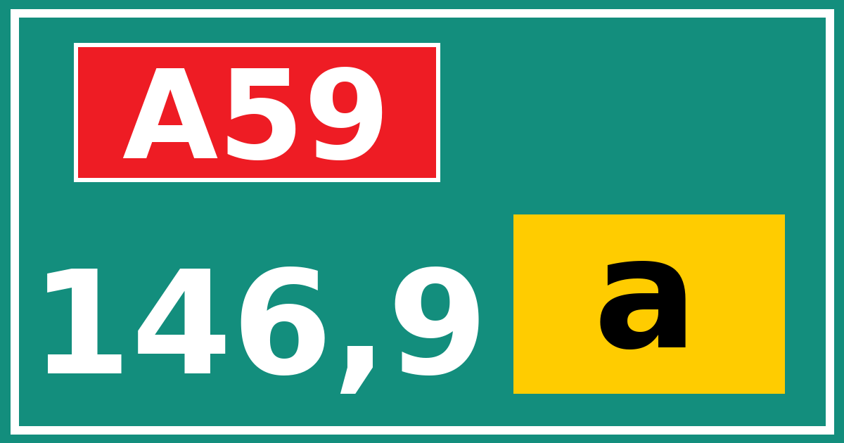Hectometerbord A59 146,9 letter a