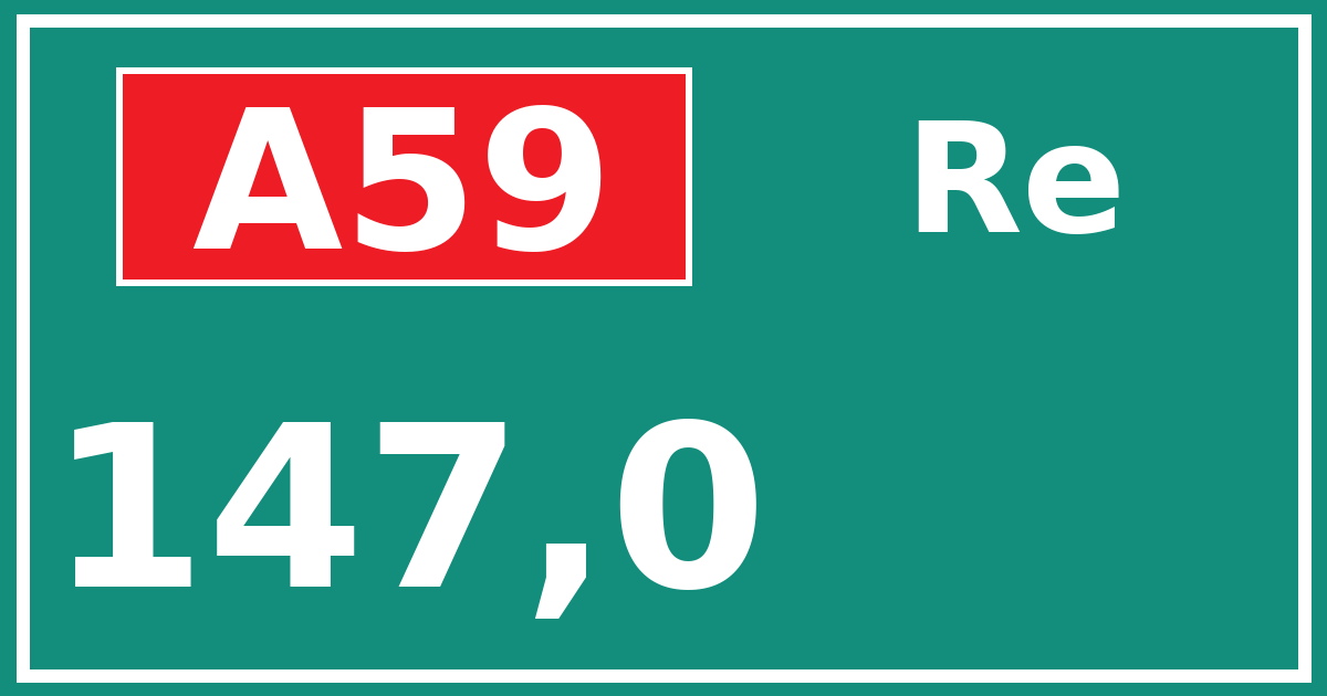 Hectometerbord A59 147,0 zijde Re