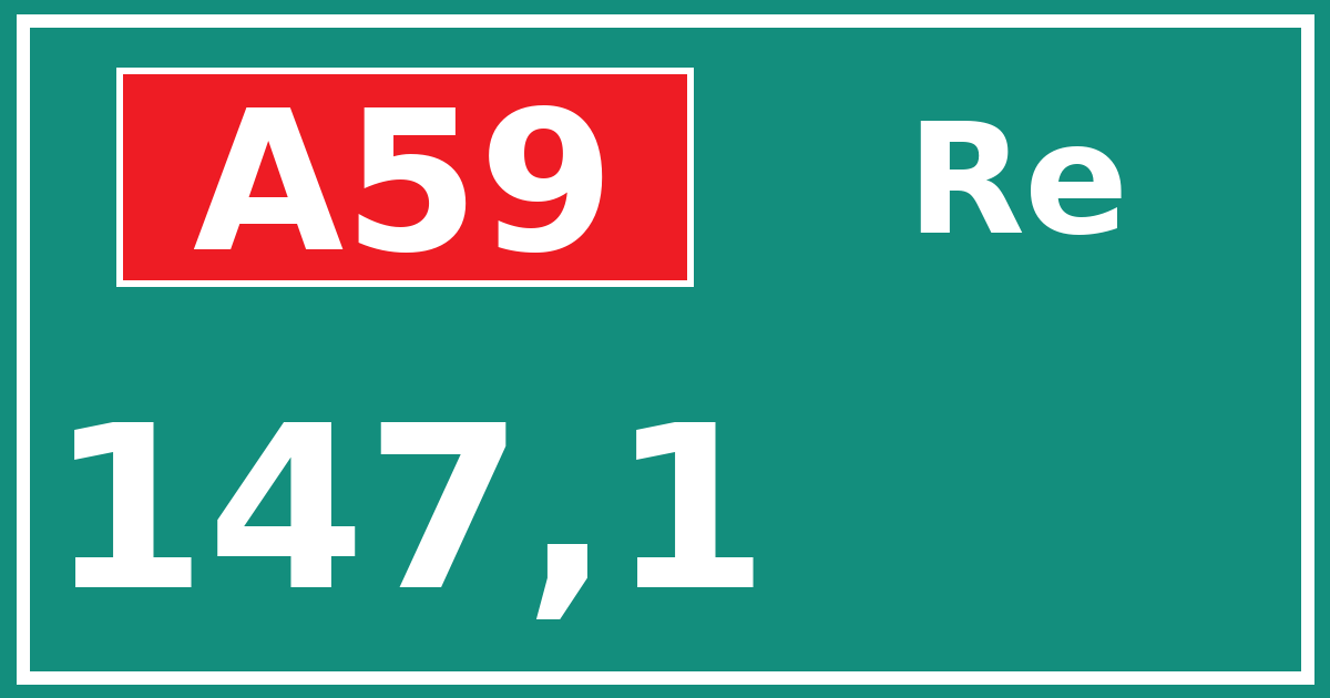 Hectometerbord A59 147,1 zijde Re