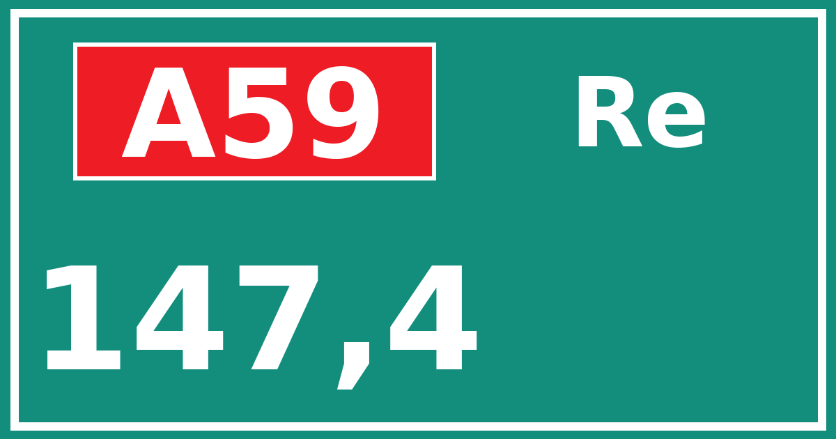 Hectometerbord A59 147,4 zijde Re
