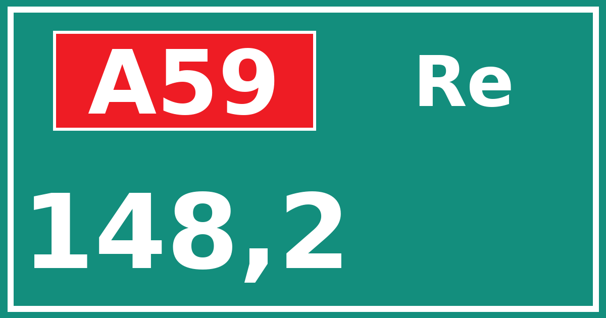 Hectometerbord A59 148,2 zijde Re