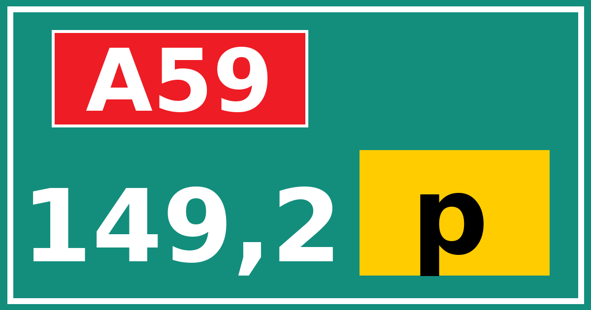 Hectometerbord A59 149,2 letter p
