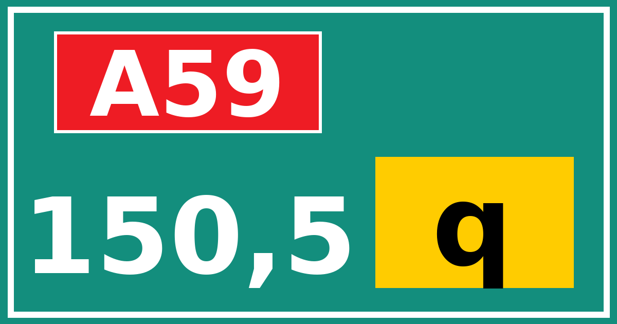 Hectometerbord A59 150,5 letter q