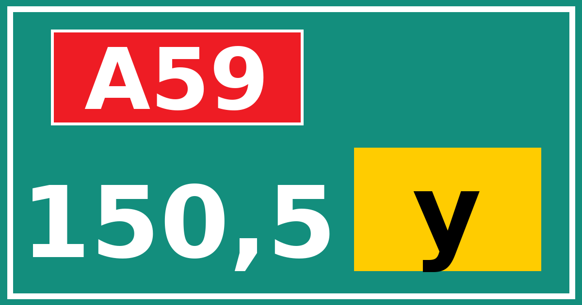 Hectometerbord A59 150,5 letter y