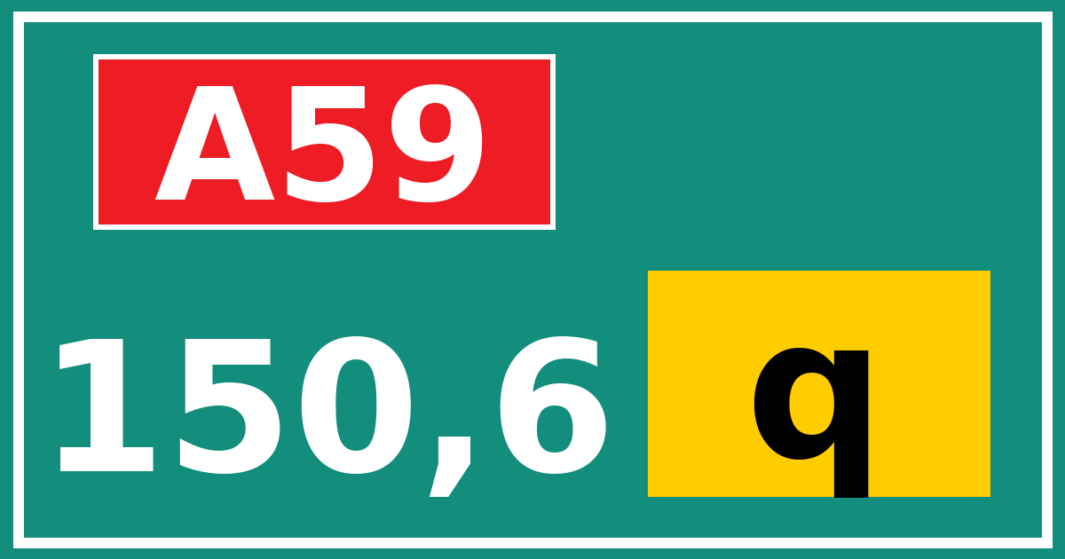 Hectometerbord A59 150,6 letter q