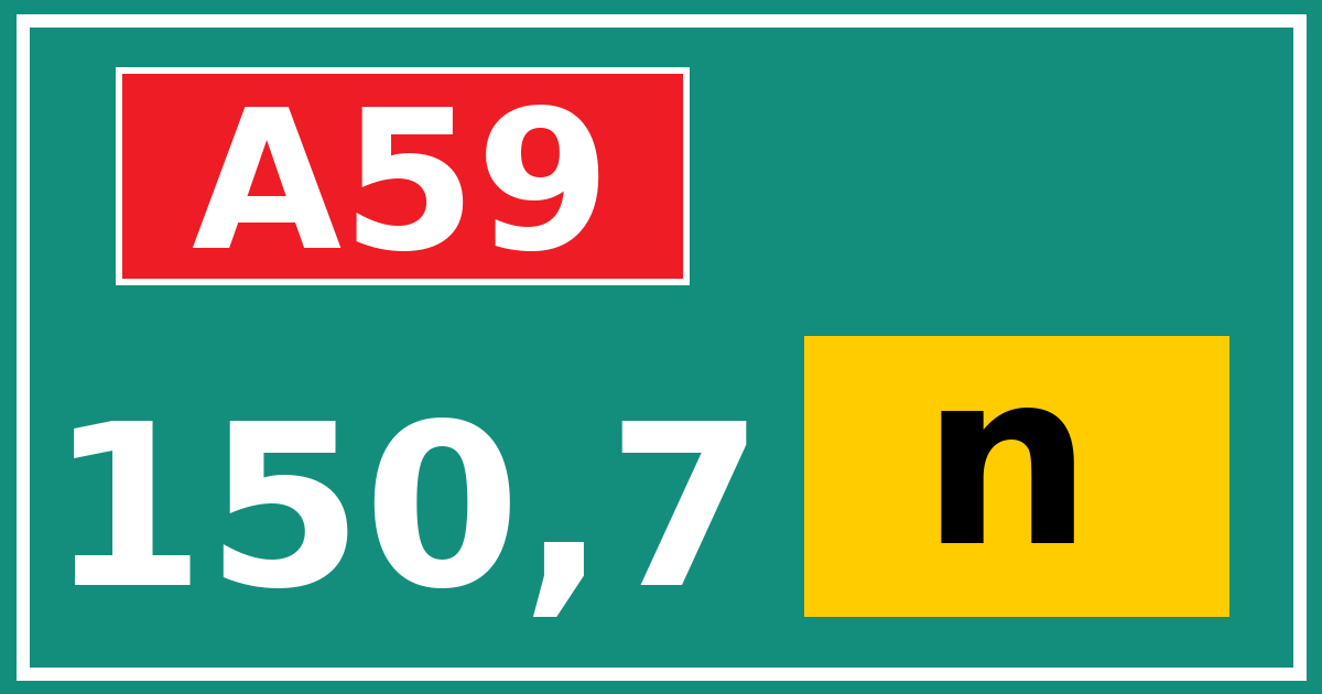 Hectometerbord A59 150,7 letter n