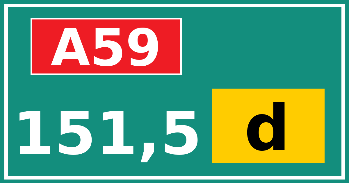 Hectometerbord A59 151,5 letter d