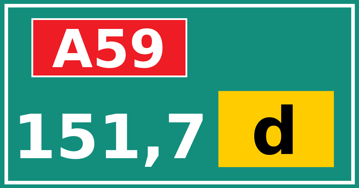 Hectometerbord A59 151,7 letter d