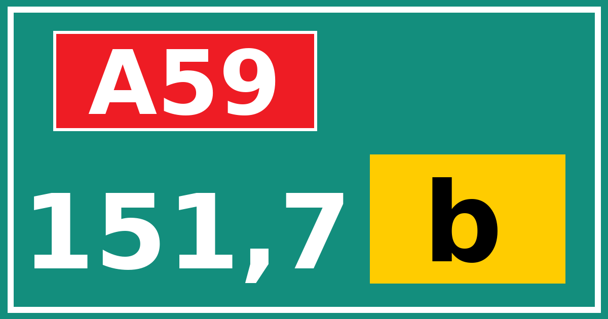 Hectometerbord A59 151,7 letter b