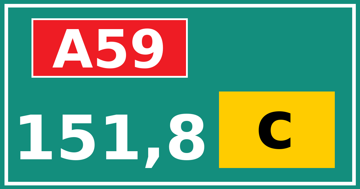 Hectometerbord A59 151,8 letter c