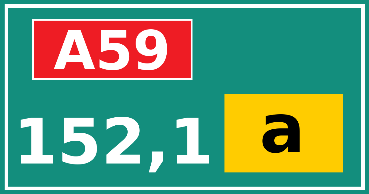 Hectometerbord A59 152,1 letter a