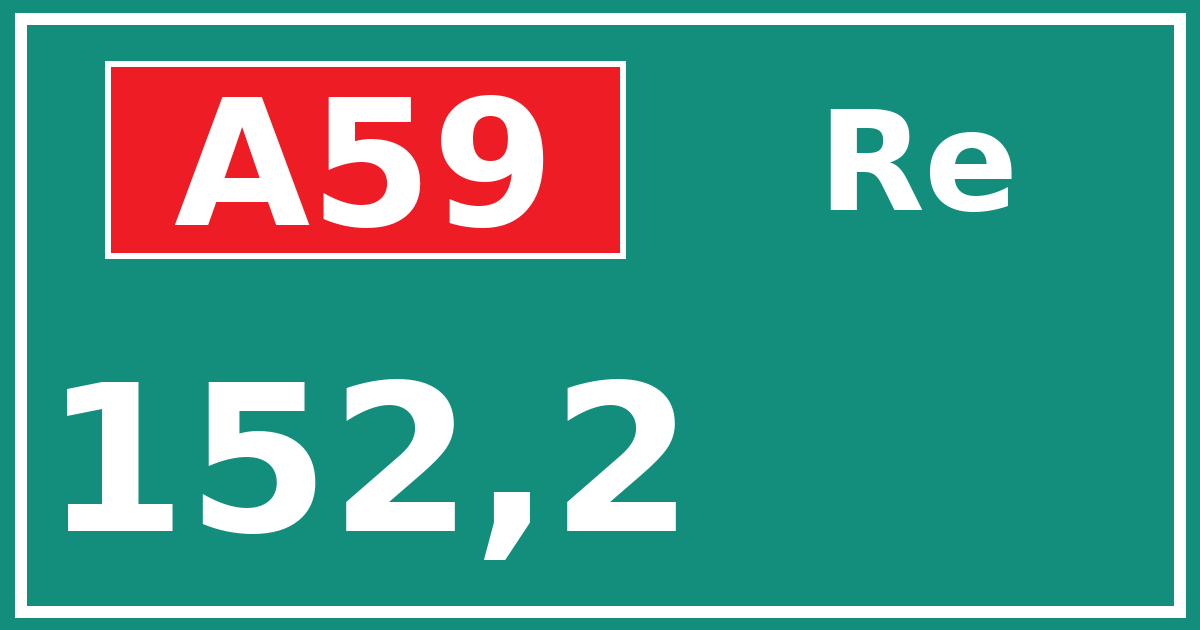 Hectometerbord A59 152,2 zijde Re