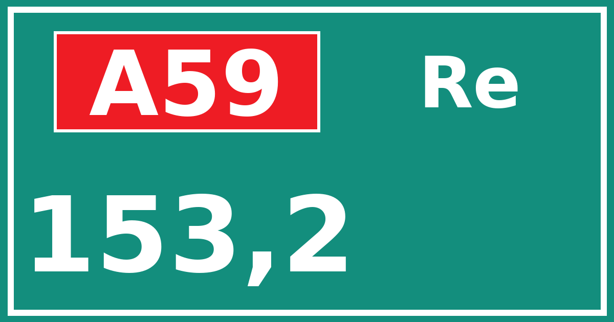 Hectometerbord A59 153,2 zijde Re