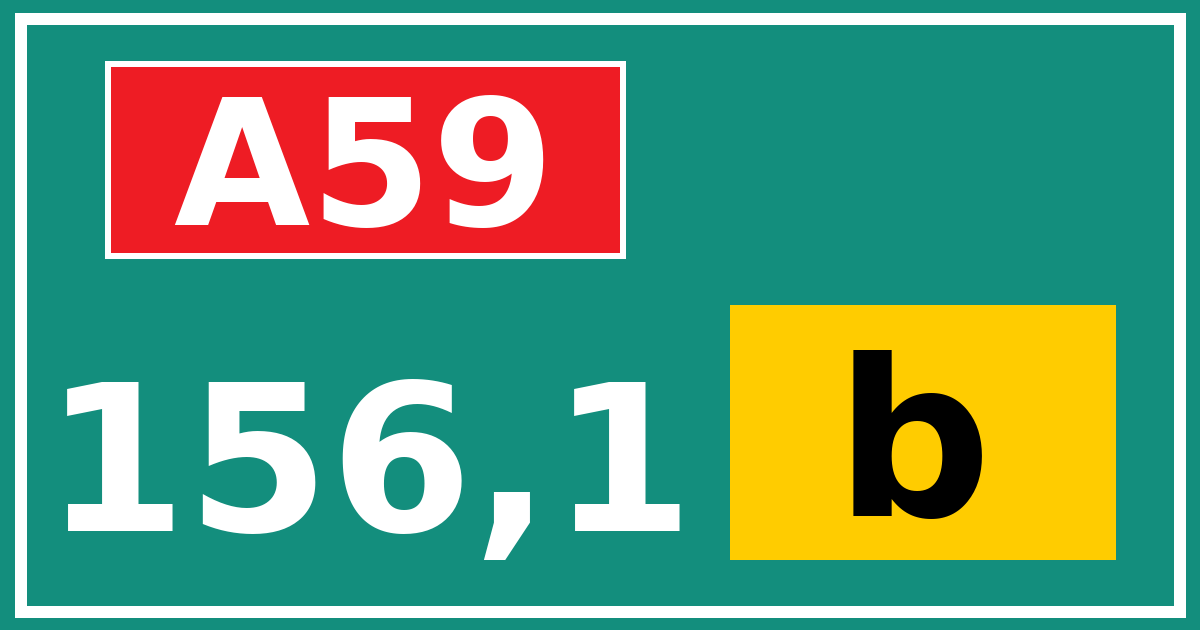 Hectometerbord A59 156,1 letter b