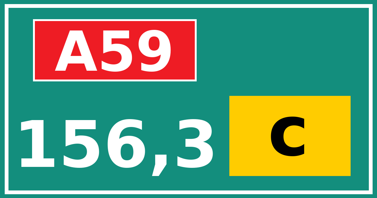 Hectometerbord A59 156,3 letter c