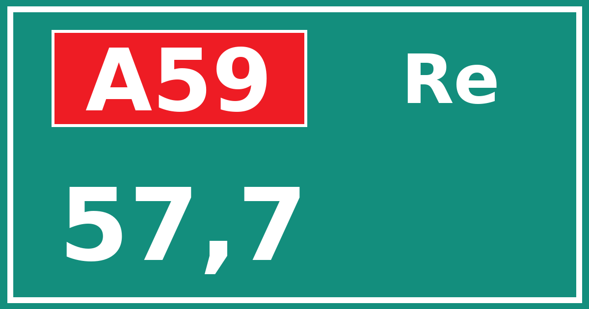 Hectometerbord A59 57,7 zijde Re