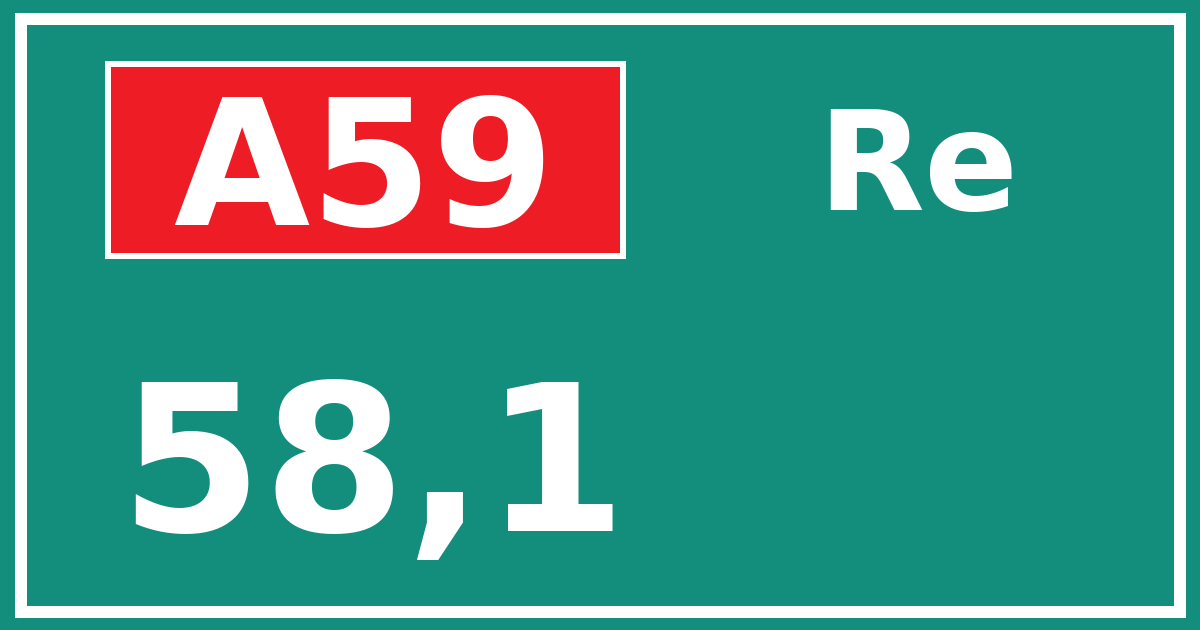 Hectometerbord A59 58,1 zijde Re