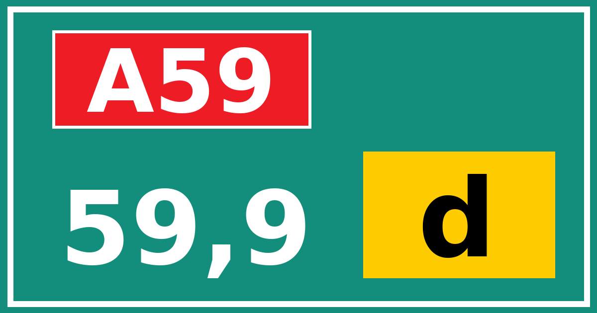 Hectometerbord A59 59,9 letter d